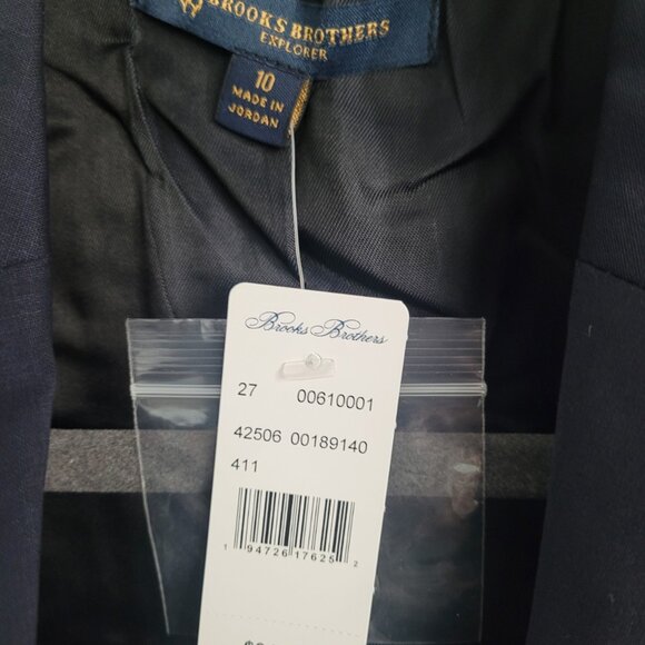 NEW THE ESSENTIALS BY BROOKS  Brothers Stretch Jacket Womens Size 10 Navy - Picture 7 of 8